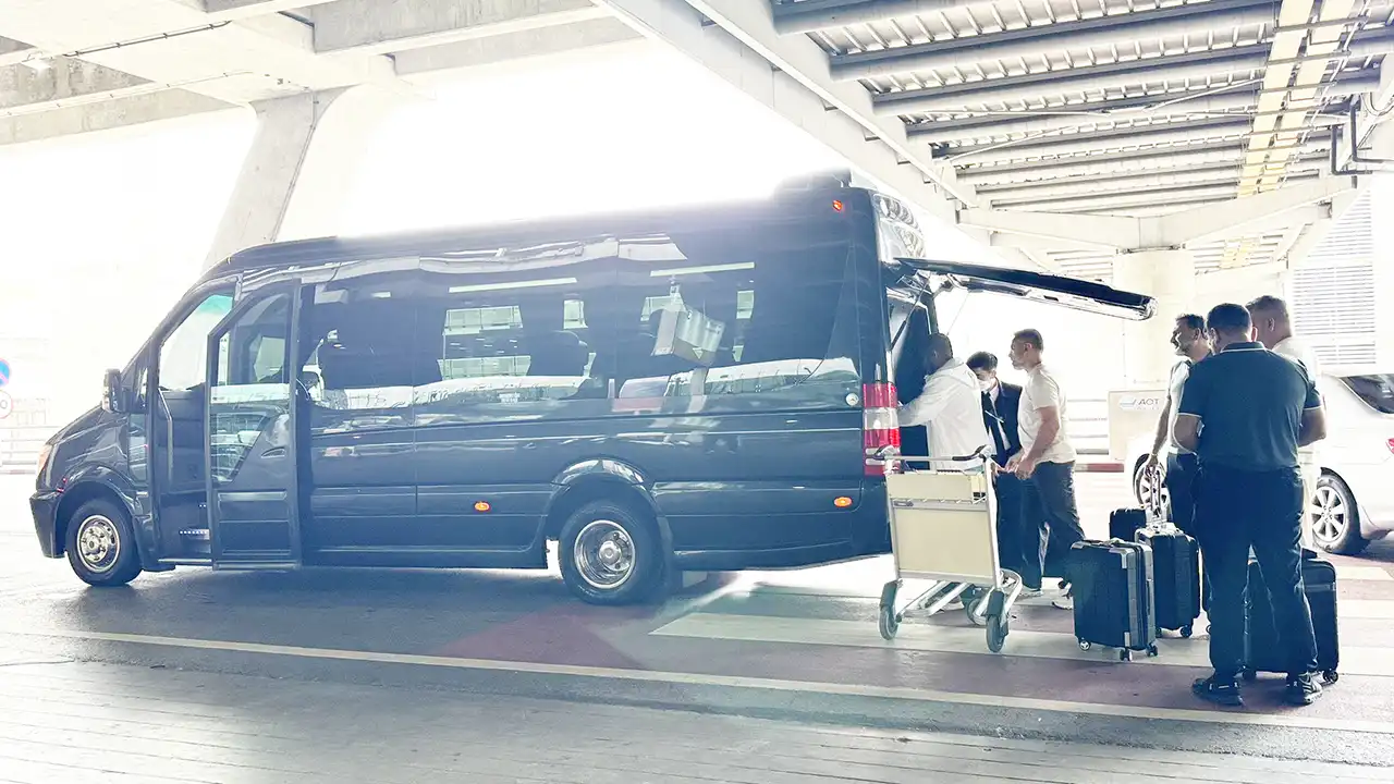 Mercedes-Benz Sprinter at Suvarnabhumi Airport for group airport transfer Bangkok